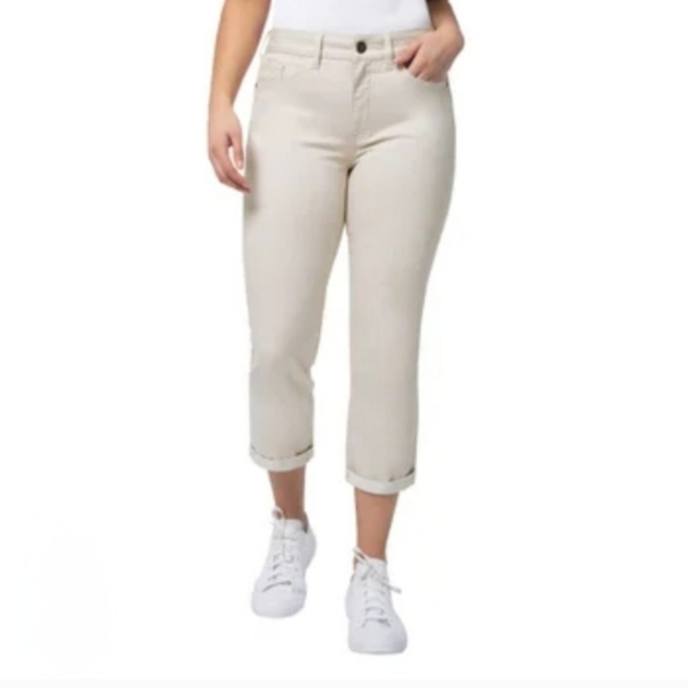 Santana Jeans Cropped Cream Denim Women's Size 10 Capri Stretch Pants NWT - Picture 2 of 10